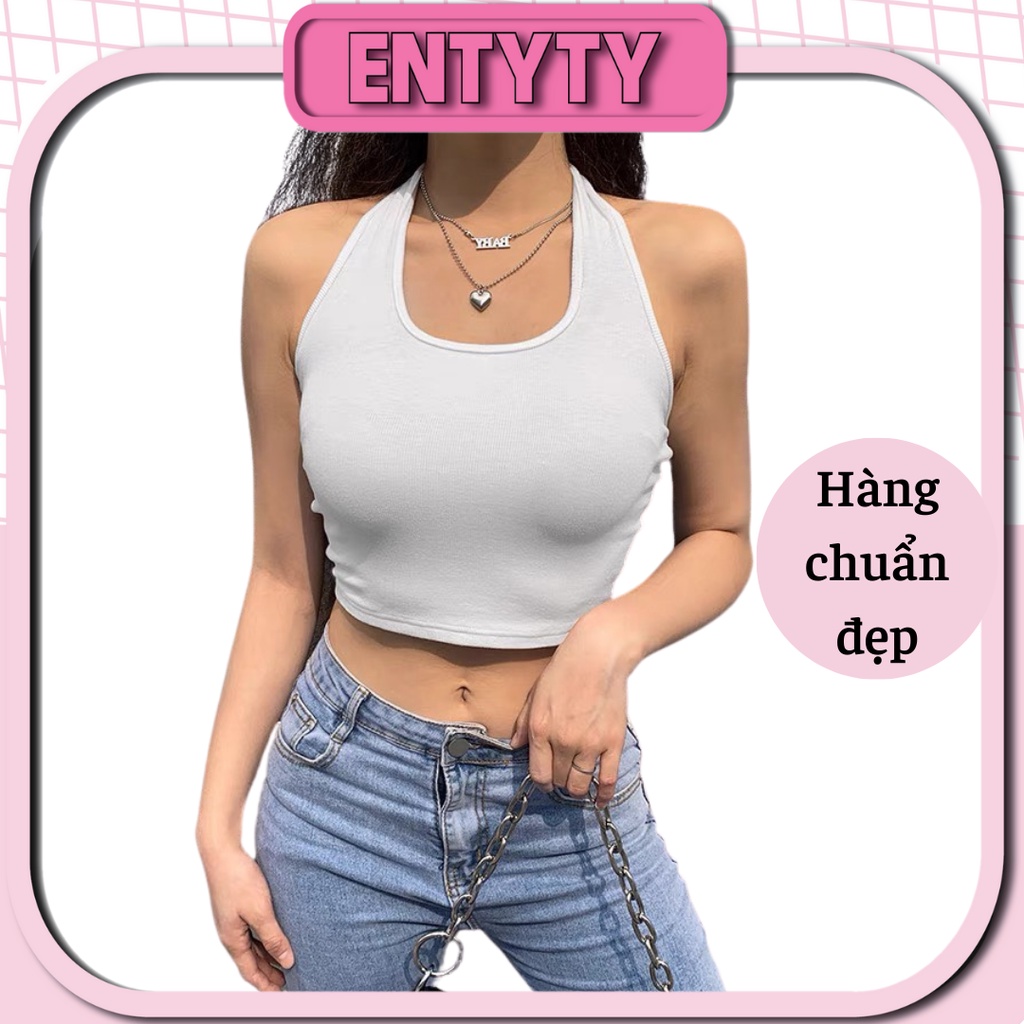 Áo hở lưng choàng dây dáng croptop, Áo kiểu nữ lòn cổ A3-HL