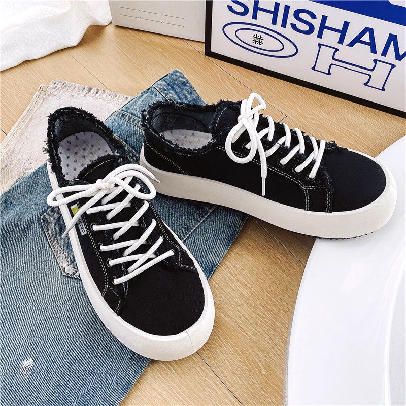 Giày Thể Thao Canvas Cổ Thấp Thời Trang Thu Đông Dễ Phối Đồ Cho Nam Size 39-44