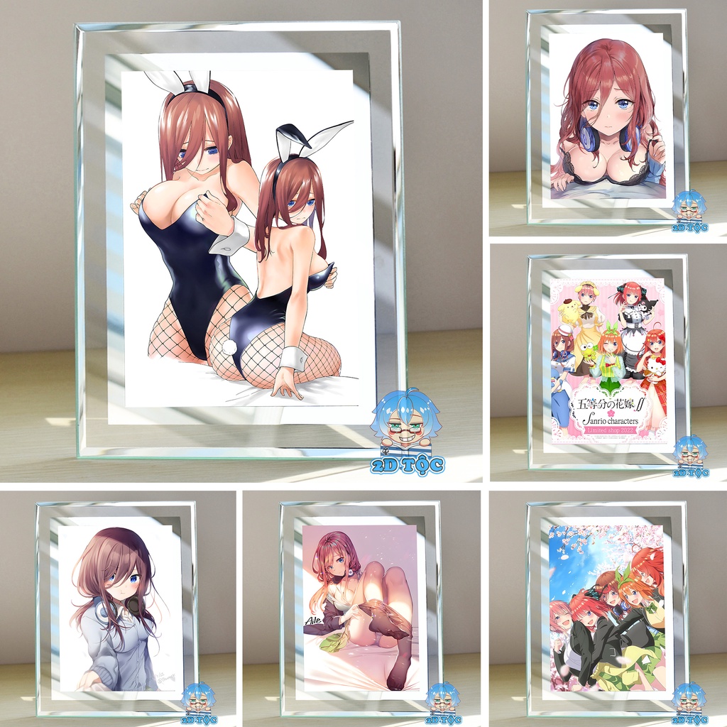 Khung kính Nakano Miku (1) Anime Manga NHÀ CÓ 5 NÀNG DÂU - để bàn by 2D Tộc Shop