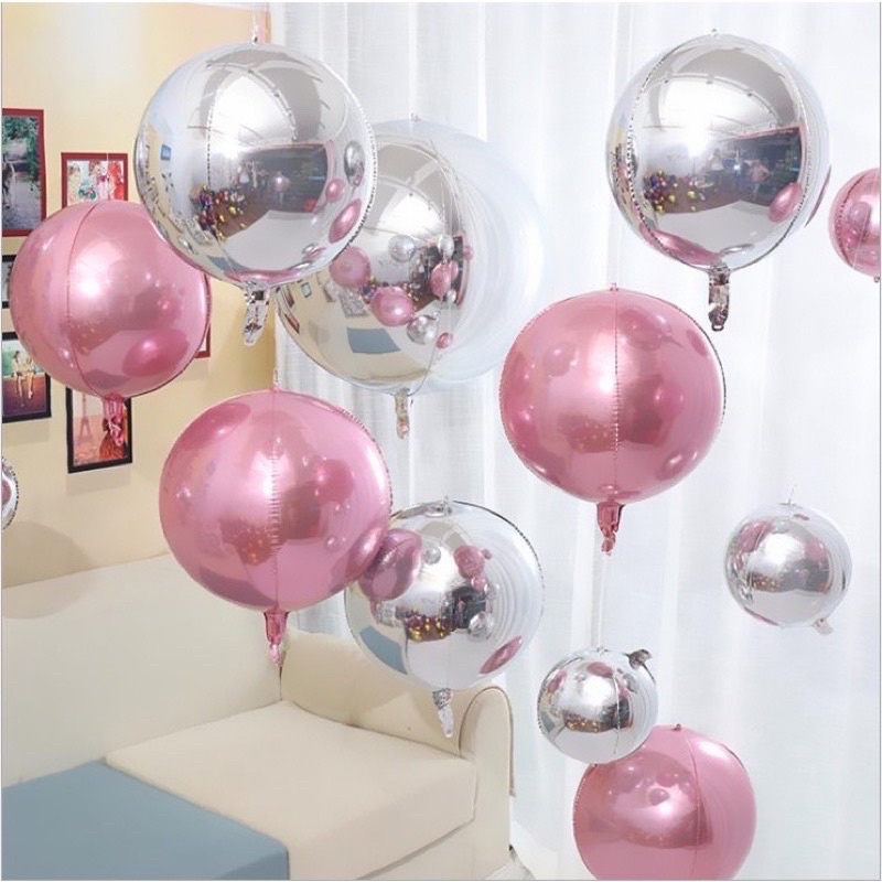 Bóng tròn 4D nhiều size trang trí sinh nhật, trang trí phòng cưới, decor, tiệc, khai trương