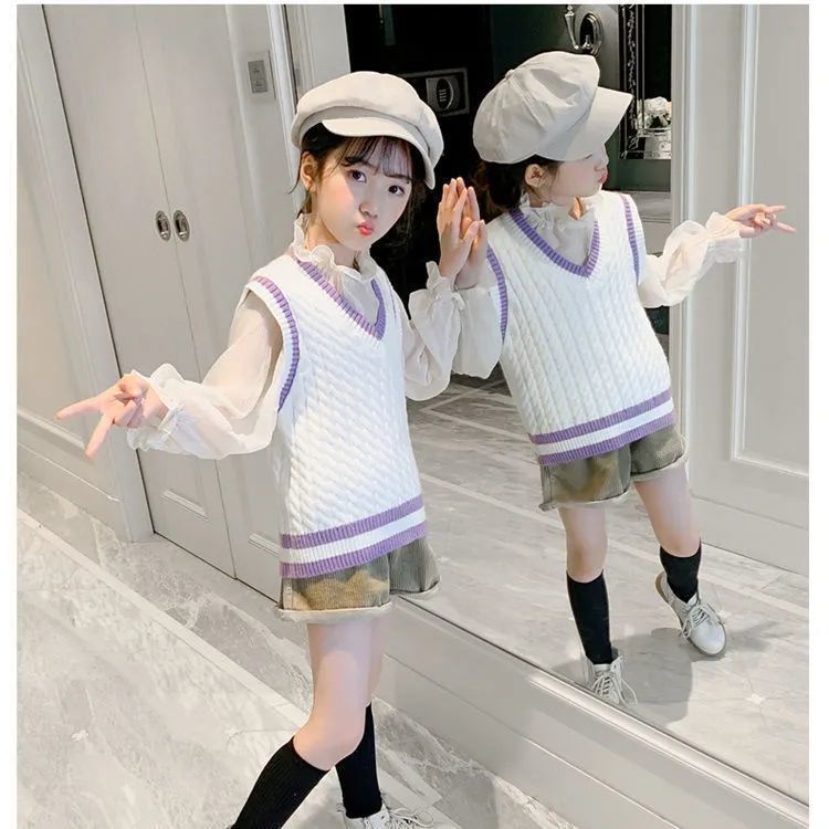 Áo Khoác Ghi Lê Cổ Chữ V Phong Cách Châu Âu Thời Trang Thu Đông Mới 2021