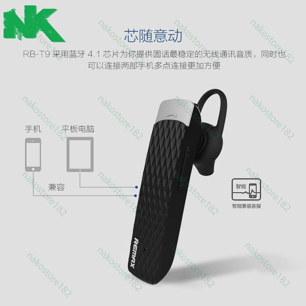 Tai nghe Bluetooth Remax RB-T9 HD Voice V4.1 - Hãng phân phối chính thức - Bảo hành 12 tháng