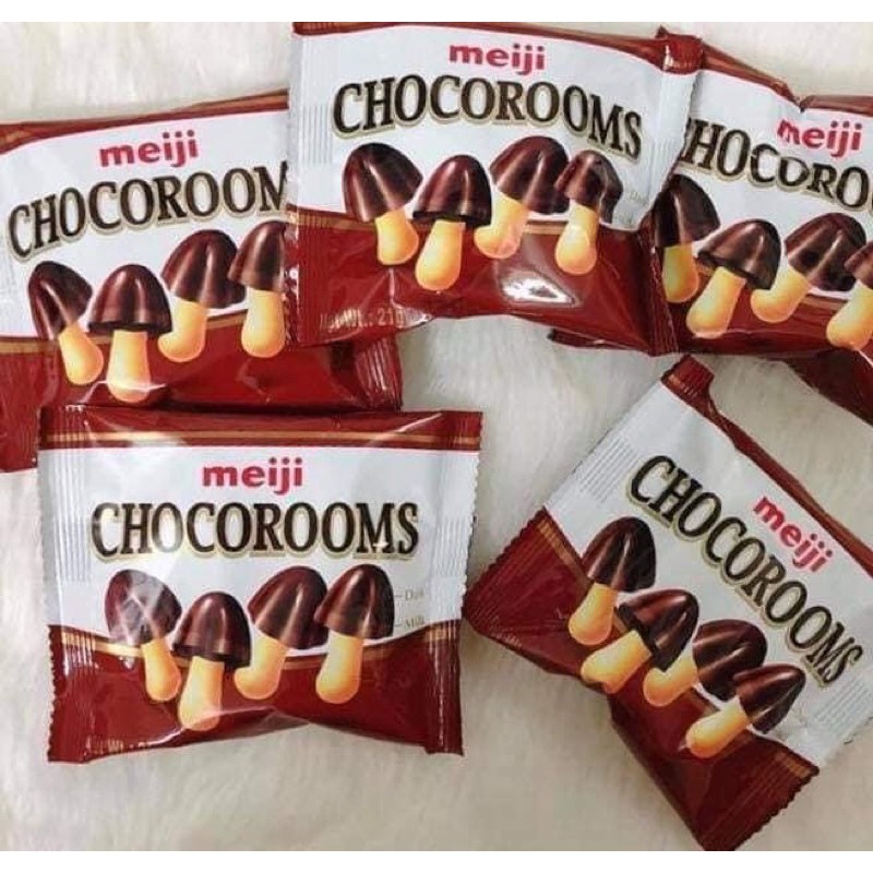 Thùng 24 Gói Bánh nấm Meji Chocorooms- Nhật