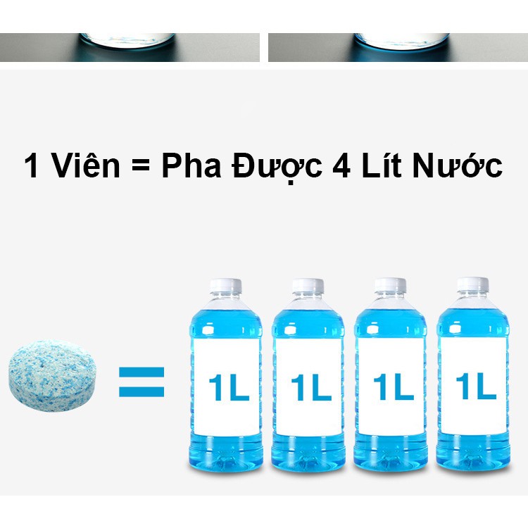 Viên Sủi Rửa Kính Ô Tô siêu sạch 1 viên pha 4 lít nước