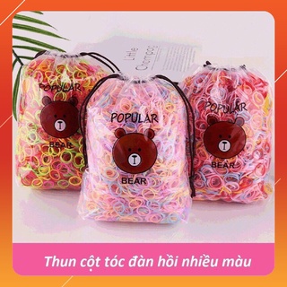 Set Thun Cột Tóc Nhí Nhiều Màu Cho Bé Gái
