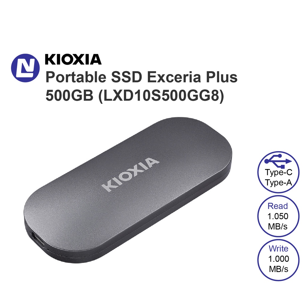 [Mã 154ELSALE2 giảm 7% đơn 300K] ổ cứng gắn ngoài 500GB SSD Exceria Plus Kioxia LXD10S500GG8