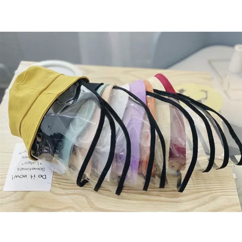 Mũ/Nón Vải Cho Trẻ Em Có Vành Nhựa Trong Suốt Chống Bắn Bọt Vi Khuẩn Khói Bụi Siêu Dễ Thương Sành Điệu