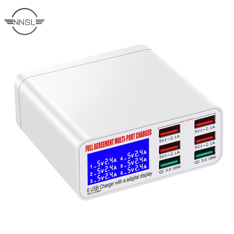Bộ Sạc Nhanh Qc3.0 Usb 6 Cổng Màn Hình Lcd Kỹ Thuật Số Cho Điện Thoại / Máy Tính Bảng | BigBuy360 - bigbuy360.vn