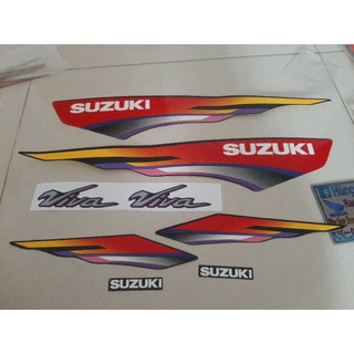 Bộ tem dán xe Suzuki Viva màu đỏ