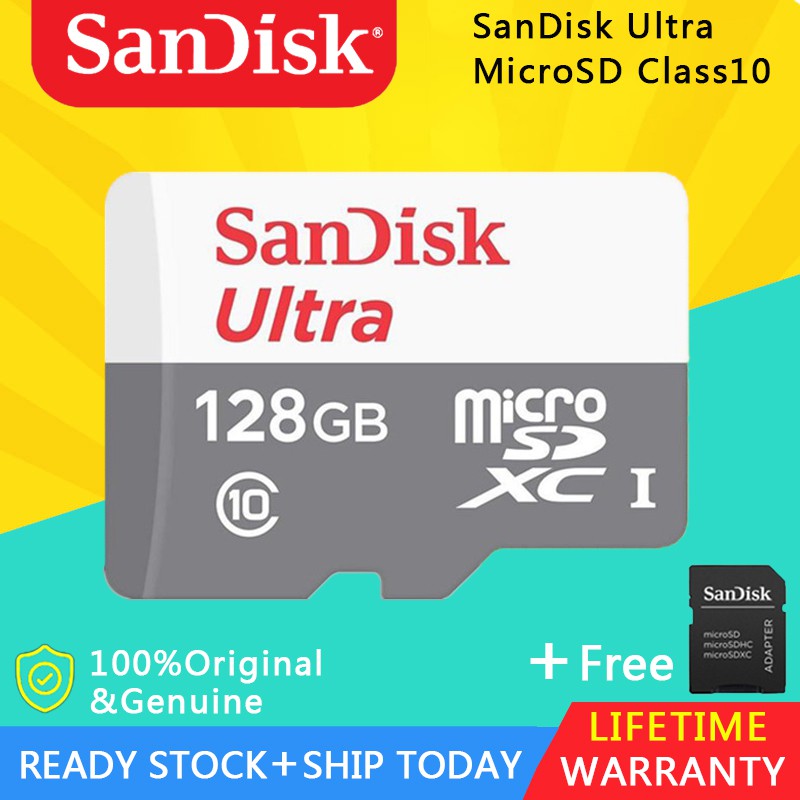 Thẻ Nhớ SanDisk Ultra MicroSD Dung Lượng 8GB 16GB 32GB 64GB 128GB tốc độ cao 100MB/s Class 10 UHS