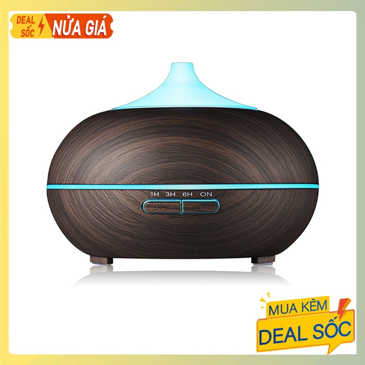 Máy khuếch tán tinh dầu bí ngô dung tích 550ML, có điều khiển, đèn led 7 màu