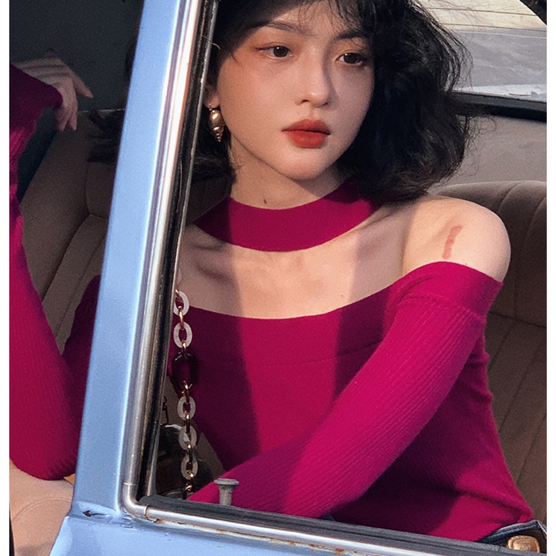 Áo sweater dệt kim ôm dáng thời trang trẻ trung cho nữ