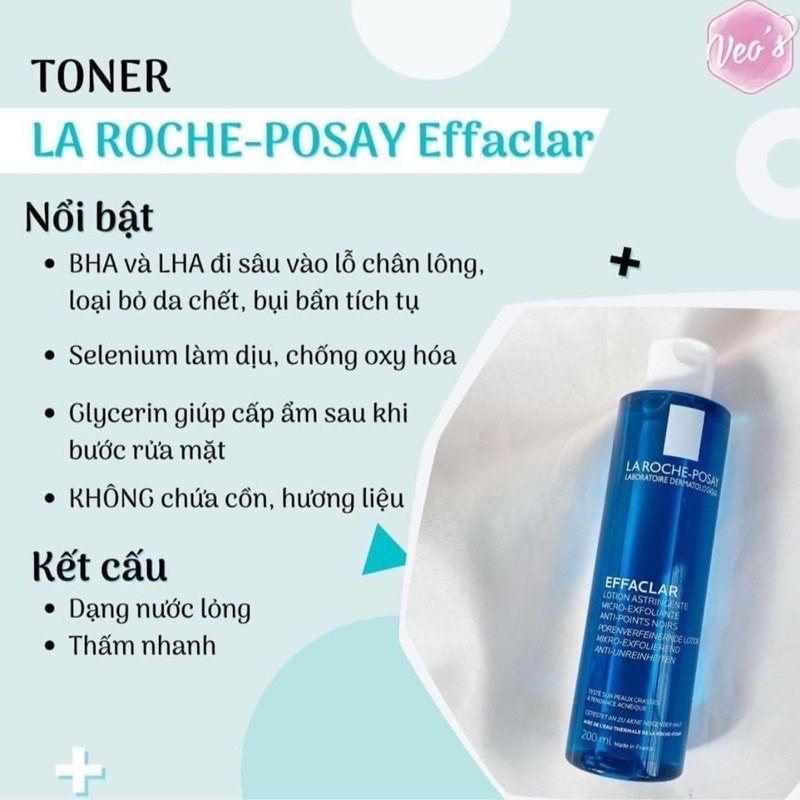 Toner Laroche Posay Effaclar - Nước cân bằng La Roche Posay cho da dầu, nhạy cảm 200ml | BigBuy360 - bigbuy360.vn