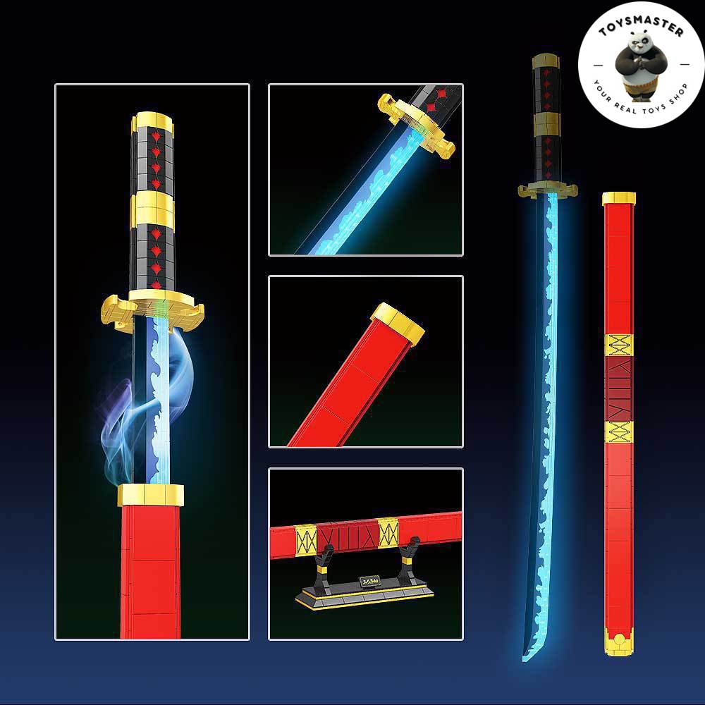 Đồ Chơi Lắp Ráp Kiểu LEGO Dạ Quang Thanh Kiếm Sandai Kitetsu Quỷ Kiếm Đệ Tam Zoro Trong OnePiece NO728 Với 803 Mảnh Ghép