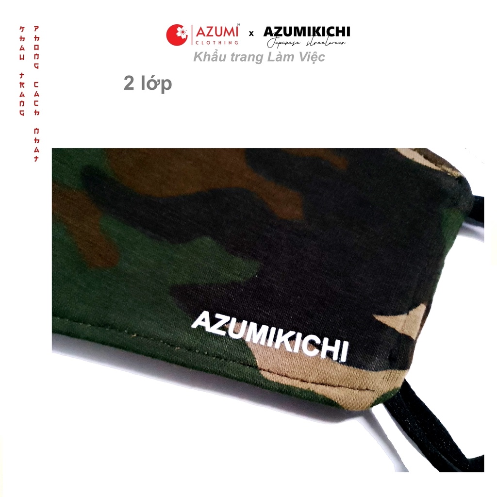 Khẩu trang vải cotton 5 tặng 1 Rằn Ri Azumikichi vừa mềm mịn sang, khau trang 3D 2 lớp dành cho nam giới đàn ông A5
