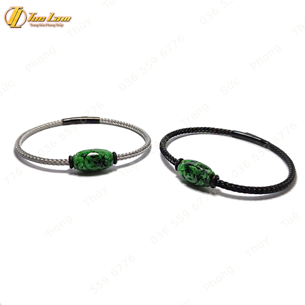 Vòng tay lu thống sơn thủy dáng bầu tài lộc hanh thông chạm khắc họa tiết bình an may mắn - Tuệ Lâm
