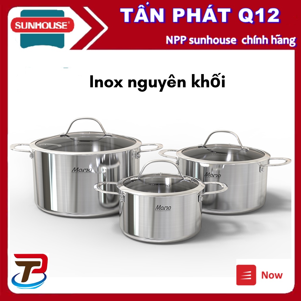 BỘ NỒI INOX ĐA LỚP SUNHOUSE MAMA SHG701