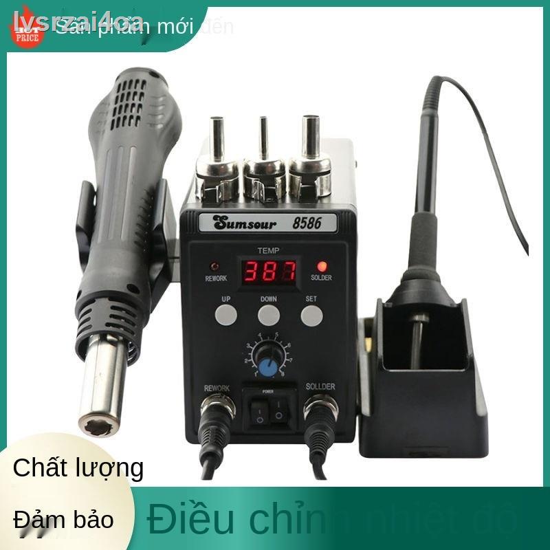 Màn hình kỹ thuật số 8586 Trạm khử nhiệt súng hơi nóng hàn sắt hai trong một có thể điều chỉnh độ và không đổi Bộ c