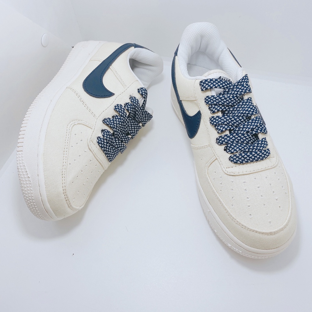 Giày Thể Thao Nam Nữ Sneaker AF1 Cổ Thấp Vải Màu Sữa Xanh Full Size | BigBuy360 - bigbuy360.vn