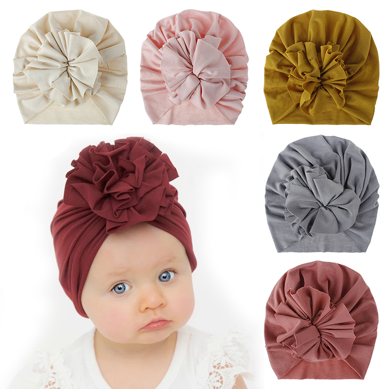 Mũ Trùm Đầu Cotton Mềm Mại Đính Hoa Dễ Thương Cho Bé Gái Sơ Sinh