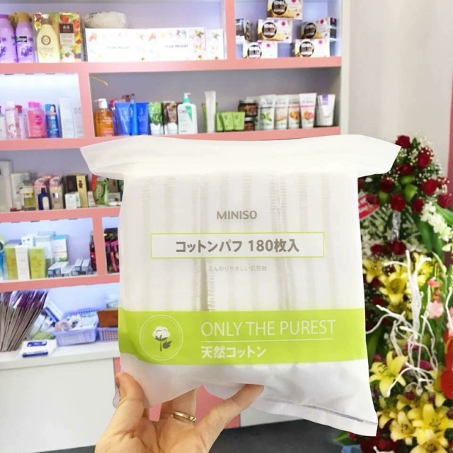 [CHÍNH HÃNG] BÔNG TẨY TRANG MINISO [180 MIẾNG]