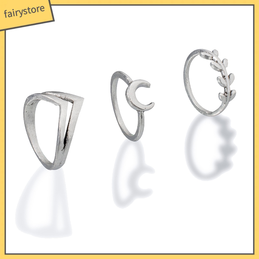 Bộ 7 Nhẫn Đeo Tay Phong Cách Retro Xinh Xắn