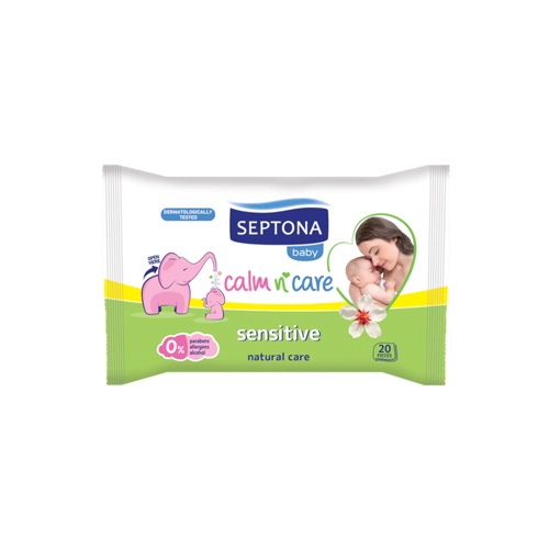 Khăn ướt cho bé SEPTONA Baby Wipes Travel dành cho da nhạy cảm 20 tờ