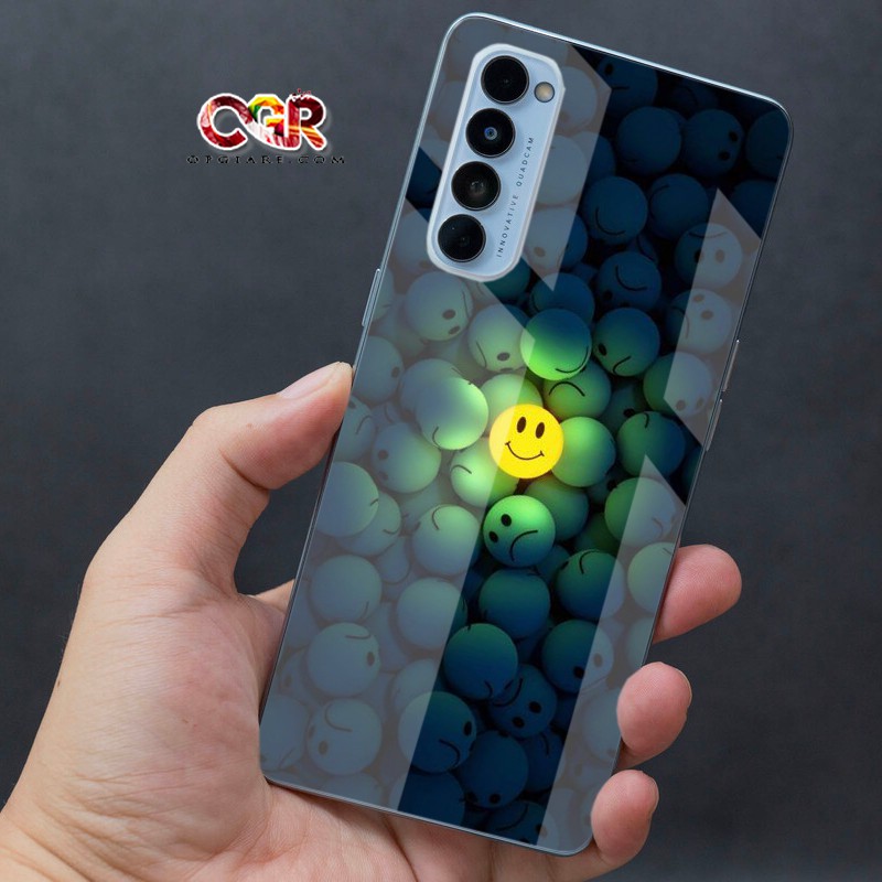 Ốp lưng OPPO RENO4/RENO 4 PRO/RENO 5/RENO 6/6Z mặt kính hoa tiết Bắt mắt