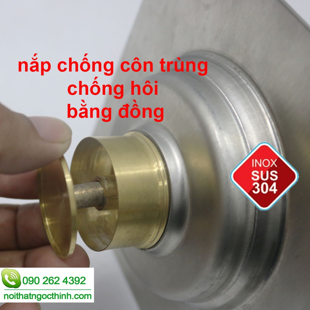 Phễu thoát sàn 15x15cm ĐÁY BẰNG ĐỒNG chống hôi chống côn trùng inox 304 siêu thoát nước đúc liền tấm