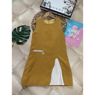 Dầm vàng lai xếp ly trắng