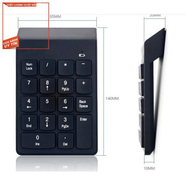 Siêu rẻ Bàn phím số rời Wireless 2.4 GHz cho Laptop Máy tính Numpad K07 Pika shop | BigBuy360 - bigbuy360.vn