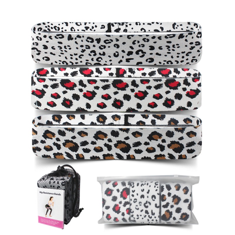 QQ Set 3 Băng Đeo Chân Và Hông Tập Luyện Hông Họa Tiết Da Báo