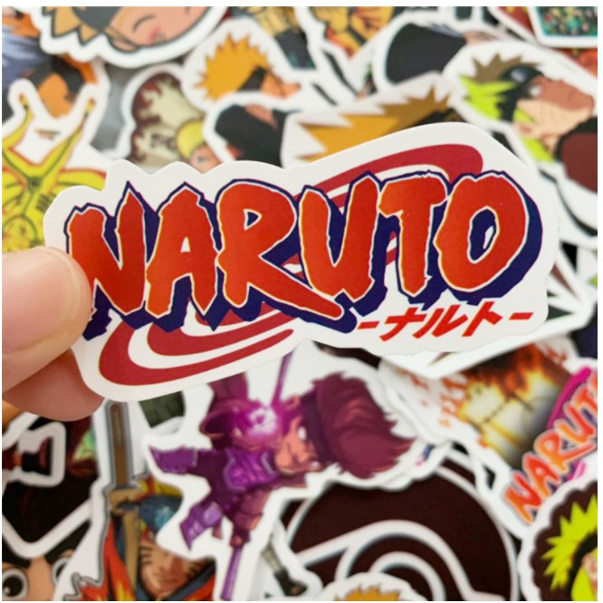 Combo sticker NARUTO nhựa PVC không thấm nước, dán nón bảo hiểm, laptop, điện thoại, Vali, xe
