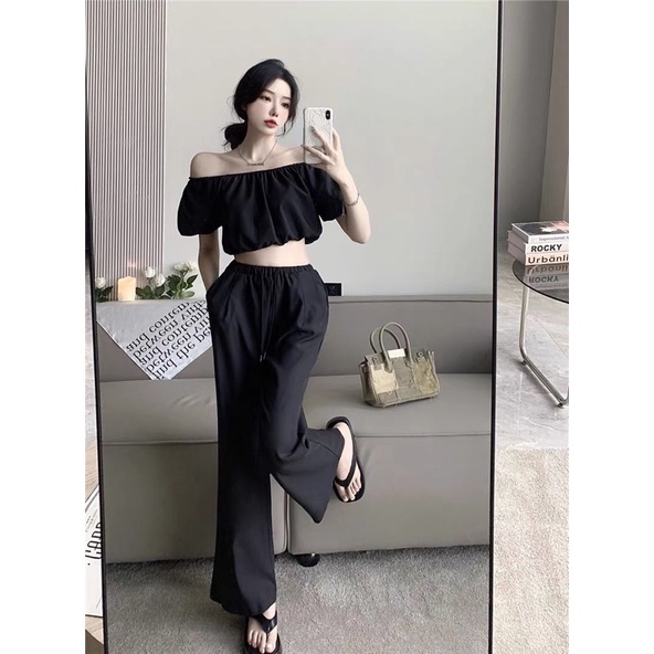SET LỤA SUÔNG TRỄ VAI ULZZANG