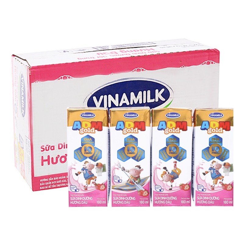 Sữa Vinamilk ADM Gold vị DÂU [48 Hộp 110ml]