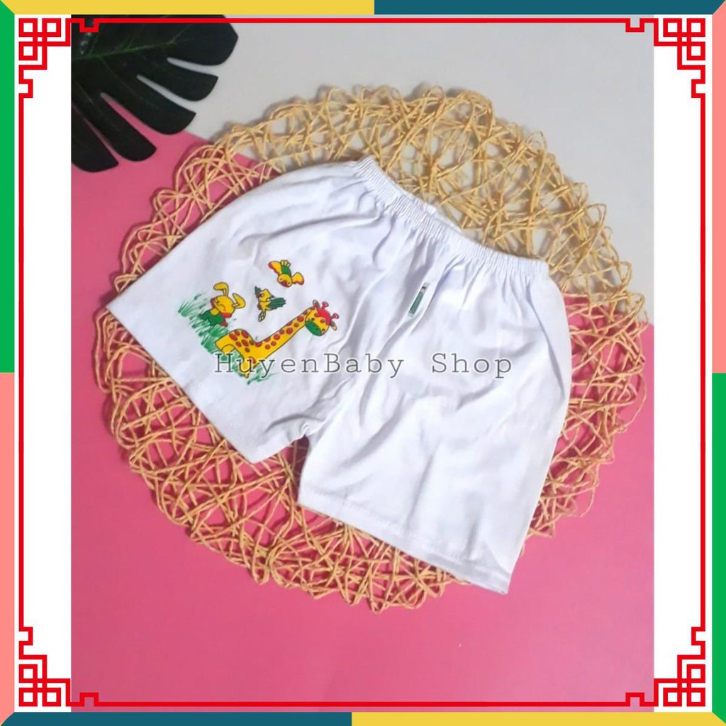(Sale off) Quần đùi sơ sinh màu trắng in hình Bosini cho bé từ sơ sinh đến 11,5kg loại đẹp