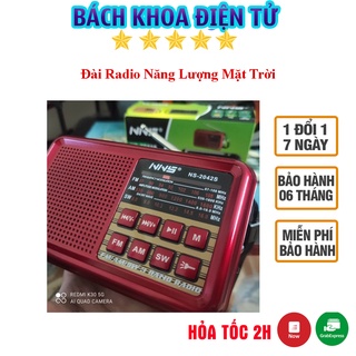 Đài radio cổ năng lượng mặt trời NNS NS-2042S kết nối bluetooth, Nghe solo TWS, nghe thẻ nhớ, USB, FM, AM, SW - BH 1 năm