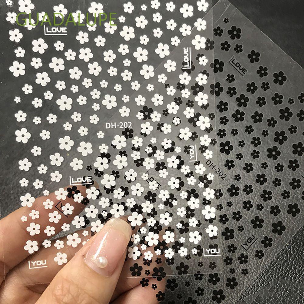 Hình dán trang trí móng 3D tự làm họa tiết bông hoa năm cánh nhiều màu sắc