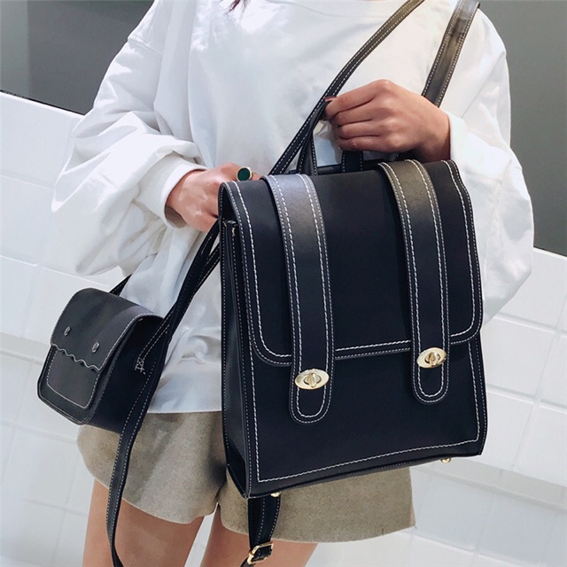 Order Cặp sách kèm túi đeo chéo da PU sẵn màu cà phê | BigBuy360 - bigbuy360.vn