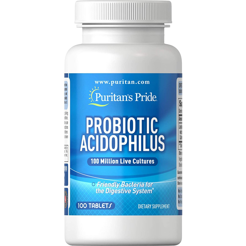 Viên uống men vi sinh lợi khuẩn Puritan's Pride Probiotic Acidophilus 100 viên