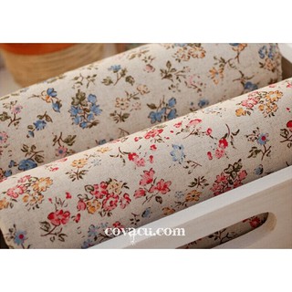 vải trang trí vintage  với hoạ tiết hoa nhí