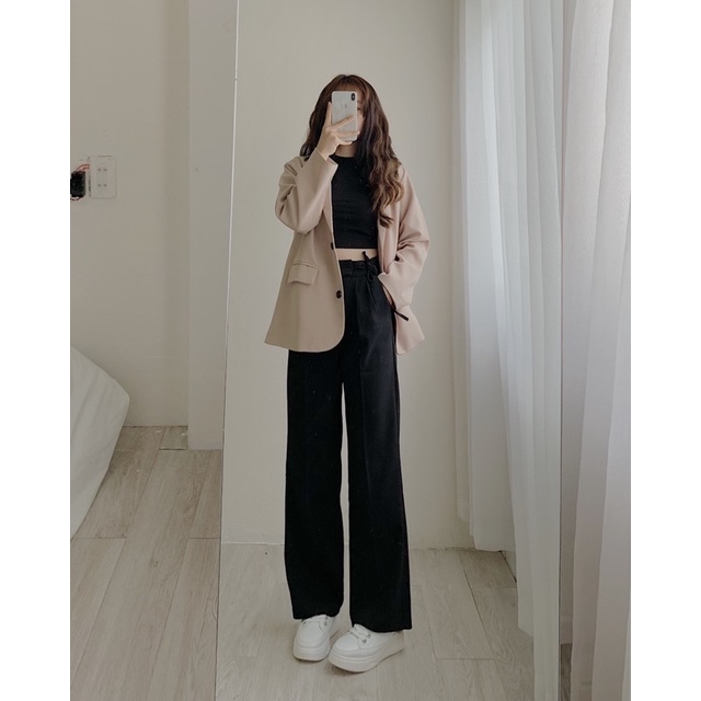 áo blazer nữ 2 lớp, áo vest dài tay cao cấp phong cách hàn quốc