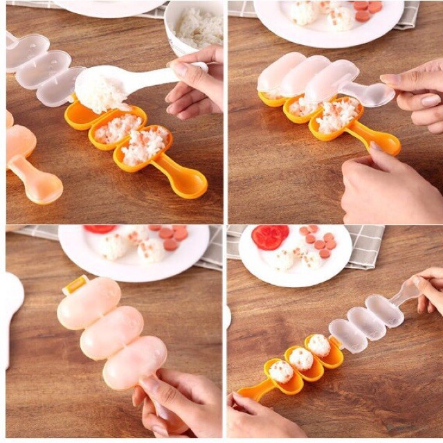 Khuôn lắc cơm bento cho bé, set dụng cụ làm viên cơm rong biển, cơm ngũ sắc đáng yêu giúp bé ăn ngon miệng