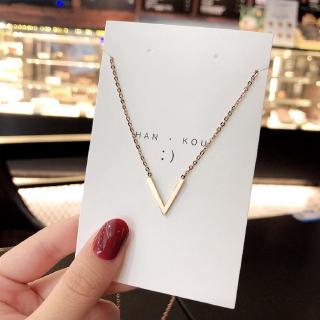 Dây Chuyền Thép Titan Mặt Chữ V Phong Cách Hàn Quốc 💕 Trang sức 💕 Vòng cổ