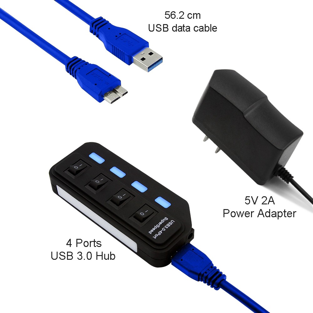 Bộ Chia 4 Cổng Usb 3.0 Mini Tốc Độ Cao 5gbps