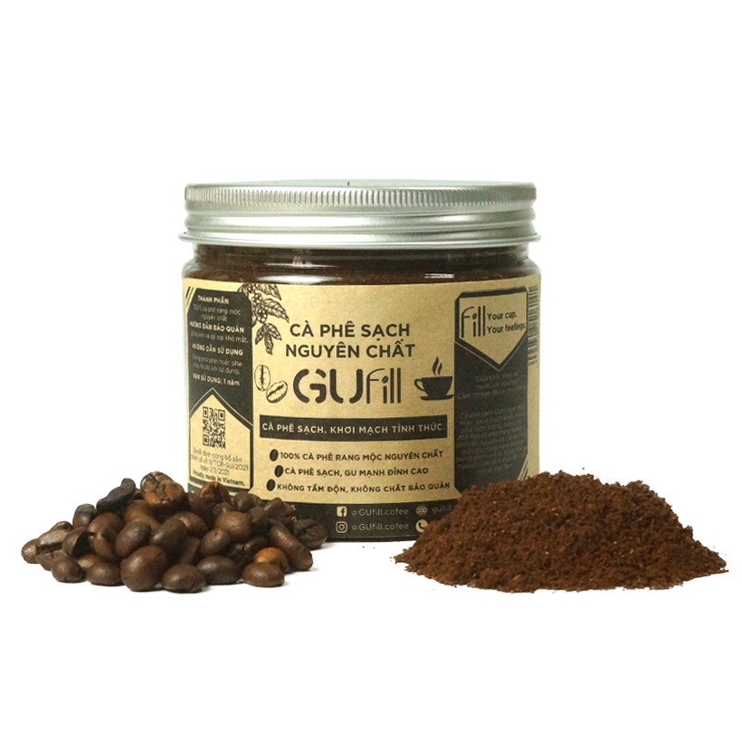 Cà phê nguyên chất GUfill - 100% Robusta Đăk Lăk rang mộc - Cà phê sạch, Gu mạnh đỉnh cao