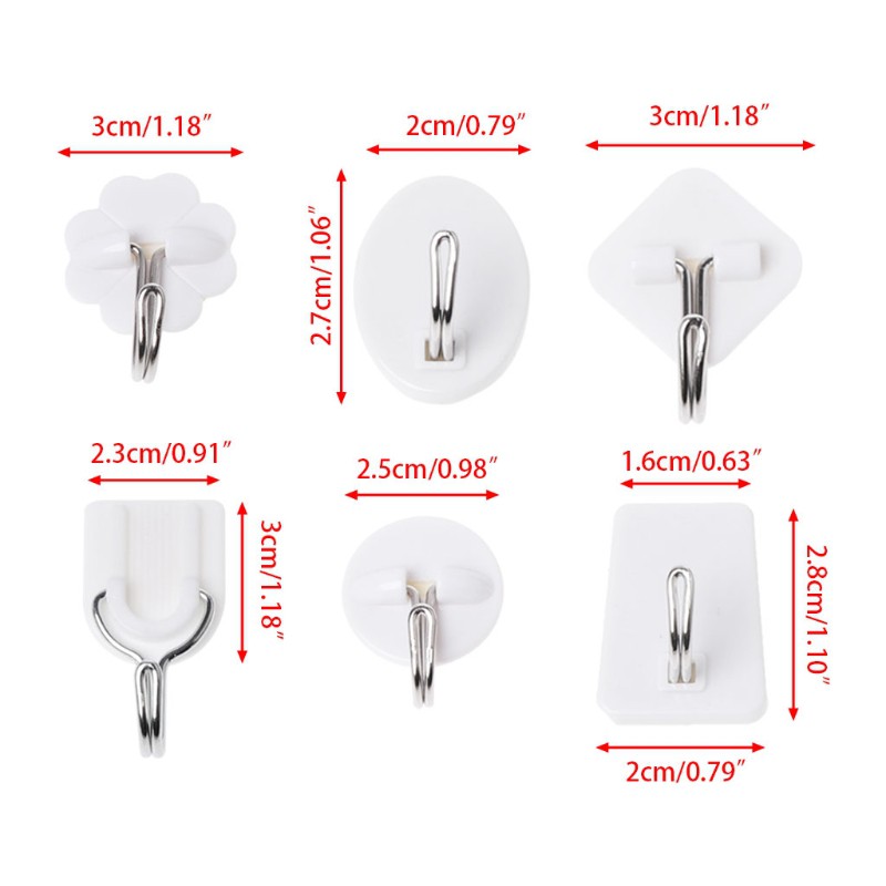 Set 10 móc nhựa dính tường treo đồ tiện dụng