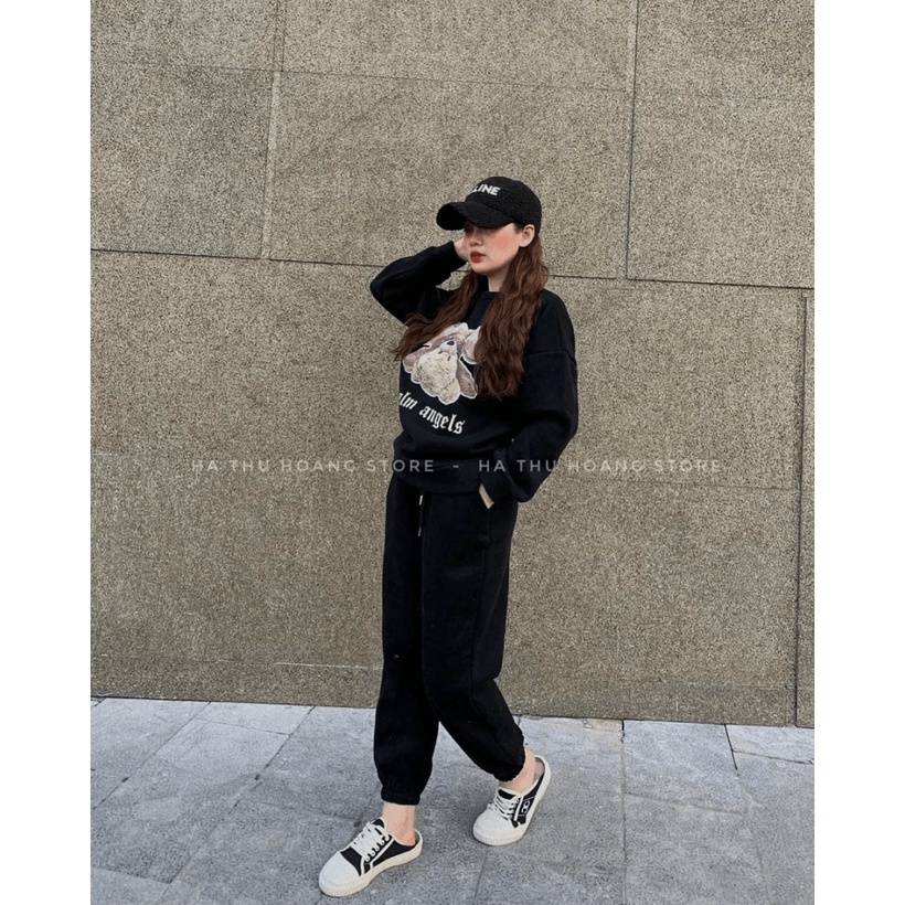 Bộ Nỉ Nữ Dài Form Rộng Hình Gấu Cổ Chui Mặc Đẹp Chất Nỉ Vừa Phải Phù Hợp Mặc Nhà, Đi Chơi, Du Lịch [NEW UNISEX]