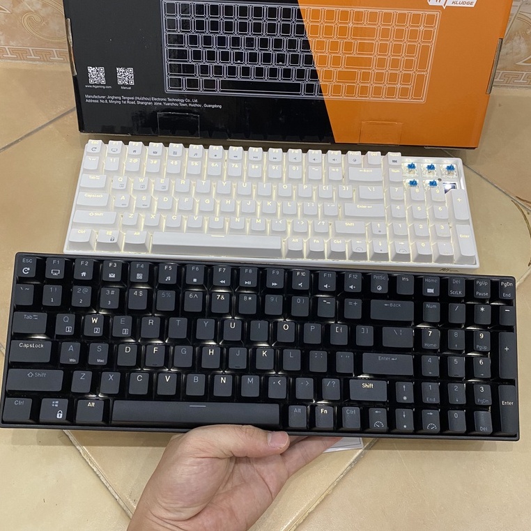 Royal Kludge RK100 - Bàn phím cơ bluetooth không dây mini Royal Kludge RK860 Led đơn sắc 100 Phím kết nối 3 chế độ