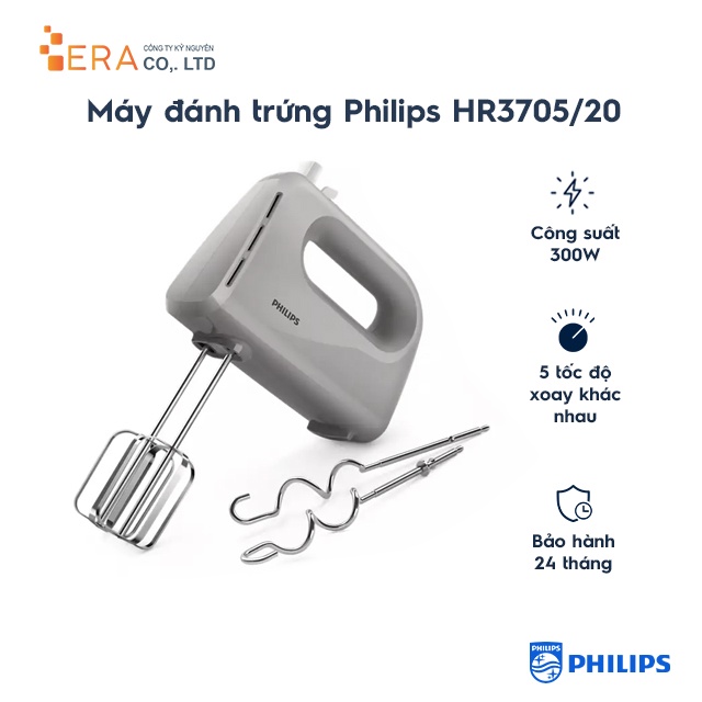 [Mã ELHA22 giảm 6% đơn 300K] Máy đánh trứng cầm tay Philips HR3705